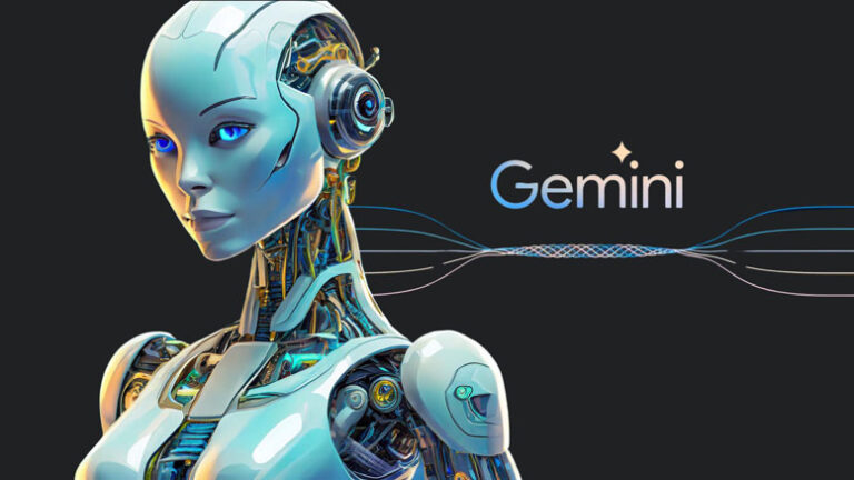 A humanoid female robot representing the Google Gemini Ultra Introduction