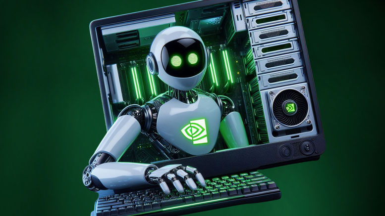 A chatbot in a pc with the NVIDIA logo