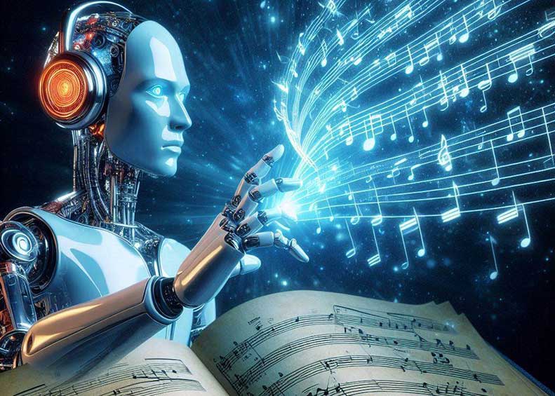 A humanoid robot composing the best ai songs